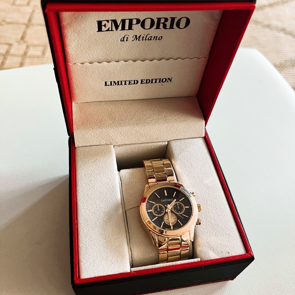 Emporio di Milan0 Gold Black Statement Men Watch